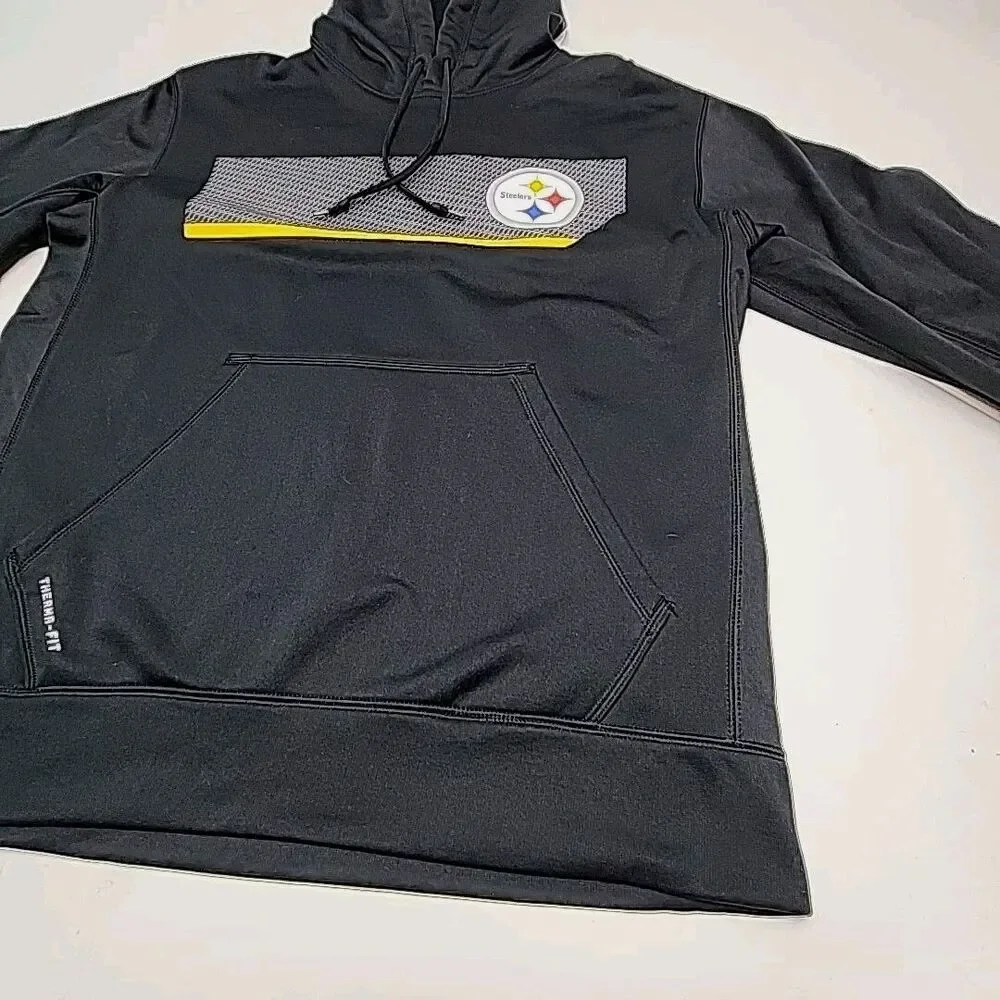 Nike Pittsburgh Steelers Hoodie Sweatshirt Men Medium Black Football NFL Therma